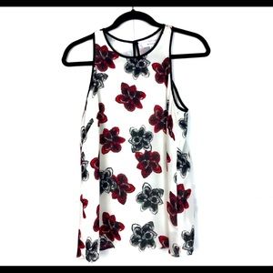 MILLY floral silk sleeveless blouse